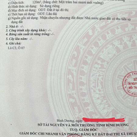 Cần Bán Lô Đất KDC Vĩnh Phú 2, Phường Vĩnh Phú, TX Thuận An, Bình Dương