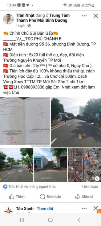 Chính Chủ Bán Nhà Đường 36 PhúChánh B TP Mới Bình Bương ( Phường Bình Dương – Trung Tâm Hành Chính