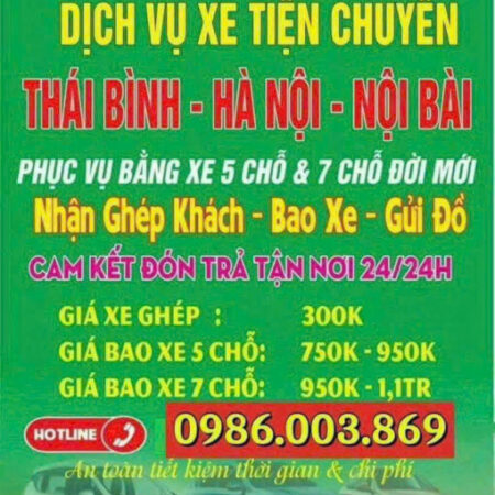 NHÀ XE LIÊM ĐỖ – DỊCH VỤ XE TIỆN CHUYẾN Thái Bình – Hà Nội- Nội Bài – SB Cát Bi Hải Phòng