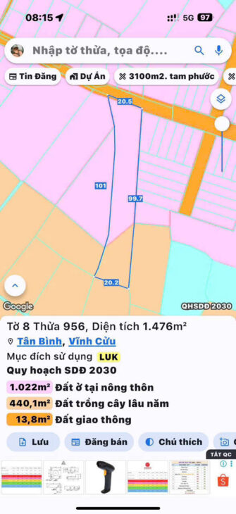 Bán đất tại Phường Tân Triều. Vĩnh Cửu. Đồng Nai-0909808615