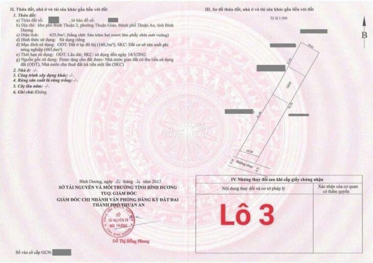 ĐẤT CHÍNH CHỦ – Cần Bán Tại KP Bình Thuận 2, Phường Thuận Giao, Thuận An, Bình Dương