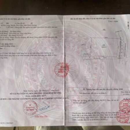 BÁN ĐẤT CHÍNH CHỦ – MẶT TIỀN Xã An Long, Phú Giáo, Bình Dương