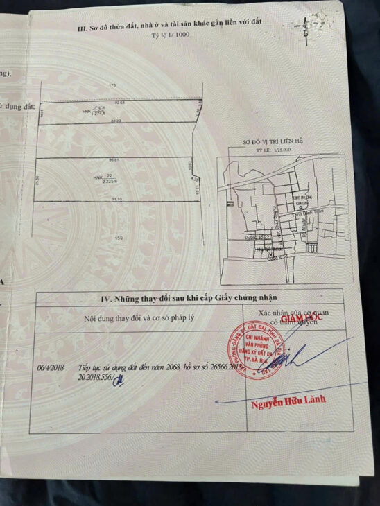 CHÍNH CHỦ BÁN ĐẤT BIỆT THỰ CÁCH QUỐC LỘ 56 ,100M , PHƯỜNG KIM DINH, TP. BÀ RỊA – VŨNG TÀU