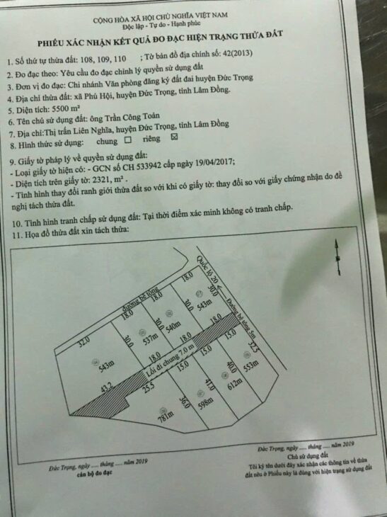 ĐẤT ĐẸP – GIÁ ĐẦU TƯ – CẦN BÁN LÔ ĐẤT TẠI Thị trấn Liên Nghĩa, Đức Trọng, Lâm Đồng