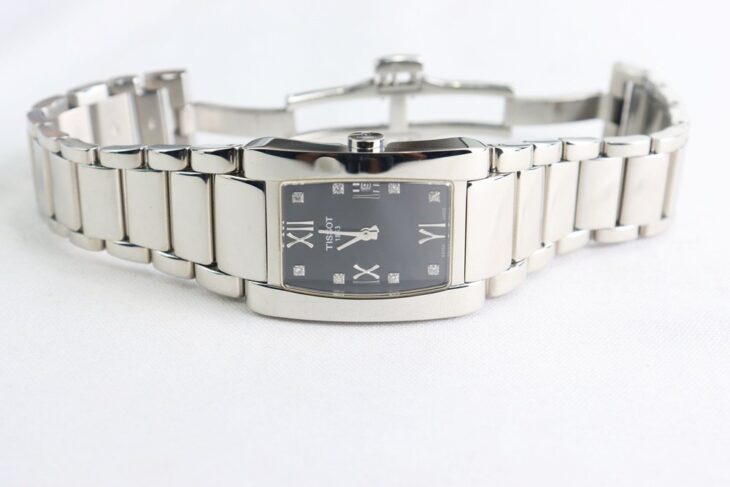 Đồng Hồ Tissot Nữ Mặt đen, cọc số giờ đính Kim Cương thiên nhiên – Fullbox…