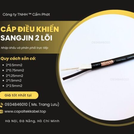 Cáp điều khiển Sangjin 2×0.5/2×0.75/2×1.25/2×1.5/2×2.5 Bình Dương, Đồng Nai, HCM
