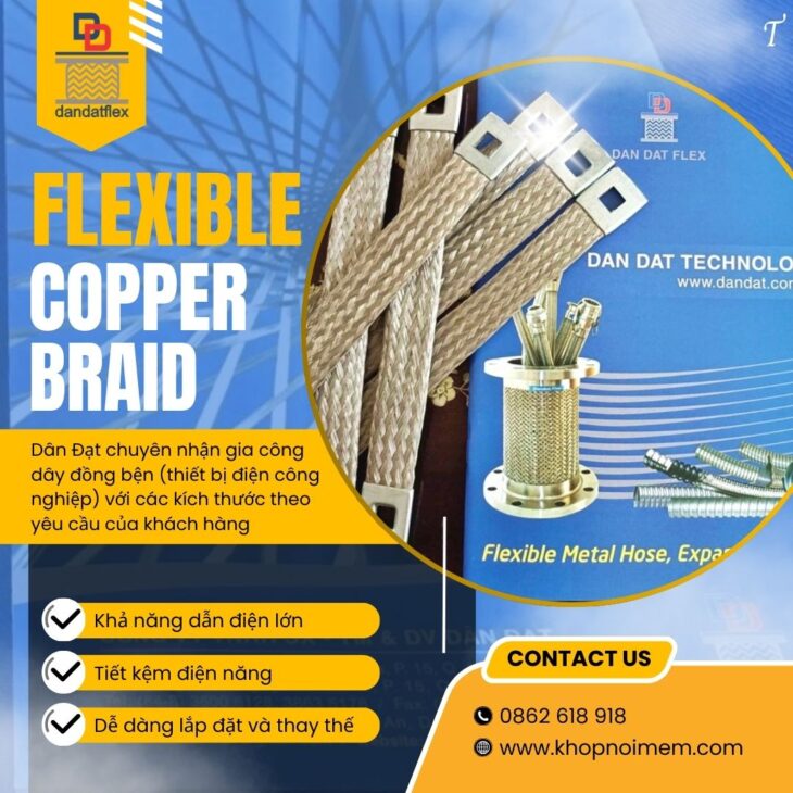 Dây đồng bện tiếp địa/ Dây đồng bện mạ thiếc tiếp địa tủ bảng điện/ Dây đồng bện tiếp địa mặt bích