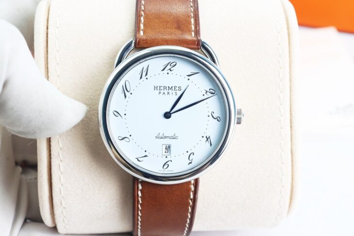 ĐH Nam : Hermes Arceau AR4.810 Automatic, Kim Nung xanh số học trò fullbox.