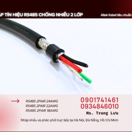 Cáp tín hiệu âm thanh chống nhiễu rs485 2 Pair 18awg/22awg/24awg