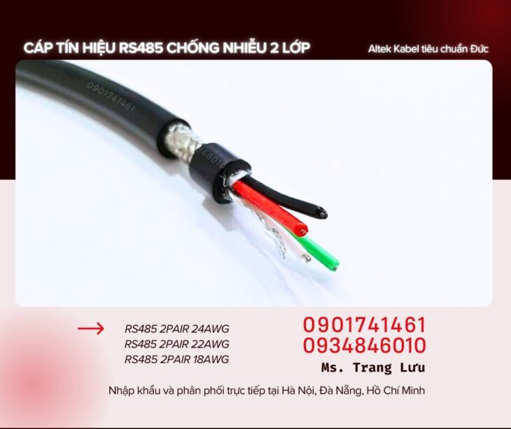 Cáp tín hiệu âm thanh chống nhiễu rs485 2 Pair 18awg/22awg/24awg