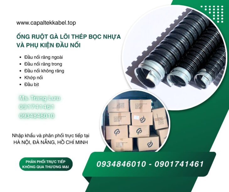 Ống ruột gà lõi thép phi 16, 20, 25, 32, 40, 45, 63, 75, 90, 114