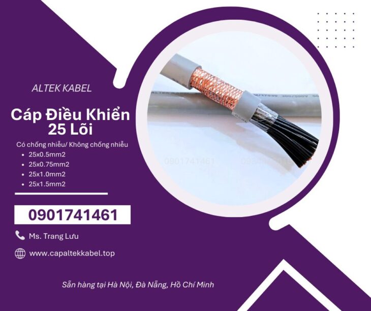 Cáp điều khiển 25×0.5/25×0.75/25×1.0/25×1.5 Altek Kabel