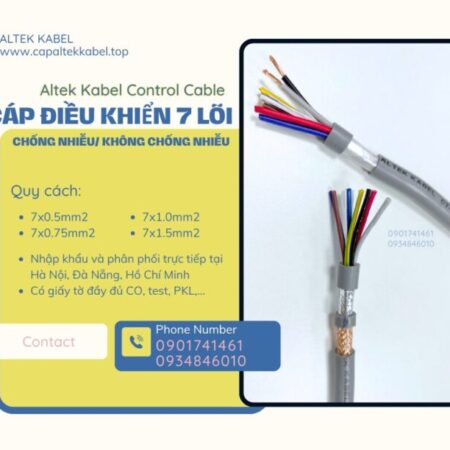 Cáp điều khiển 7×0.5, 7×0.75, 7×1.0, 7×1.5 Đà Nẵng, Hà Nội, HCM