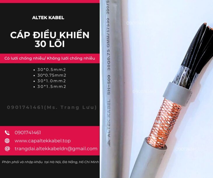Cáp điều khiển 30×0.5/30×0.75/30×1.0/30×1.5 Altek Kabel