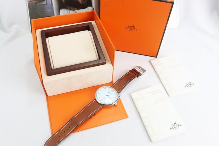 ĐH Nam : Hermes Arceau AR4.810 Automatic, Kim Nung xanh số học trò fullbox.