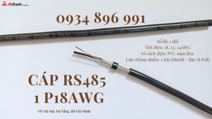 CÁP TÍN HIỆU RS485 1 PAIR 22 AWG ĐÀ NẴNG – HÀ NỘI – HỒ CHÍ MINH