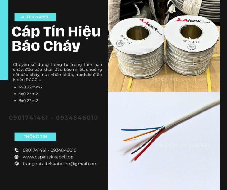 Cáp Tín Hiệu Báo Cháy Altek Kabel 4×0.22/6×0.22/8×0.22