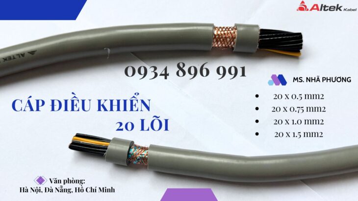 Cáp Tín Hiệu 20x 0.5 Mm2 Chống Nhiễu Đà Nẵng, Hà Nội, Hồ Chí Minh