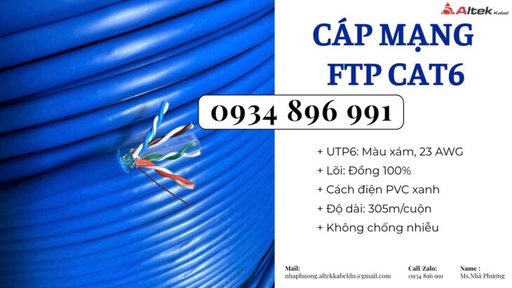 CÁP MẠNG ALTEK KABEL FTP CAT 6 – 23AWG ĐÀ NẴNG, HÀ NỘI, HỒ CHÍ MINH.