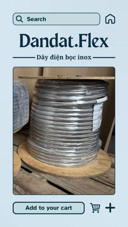Dây Điện Bọc Inox, Dây Điện Bọc Lưới Inox 304, Dây Điện Luồn Cáp Chống Nhiễu, Đan Lưới Inox