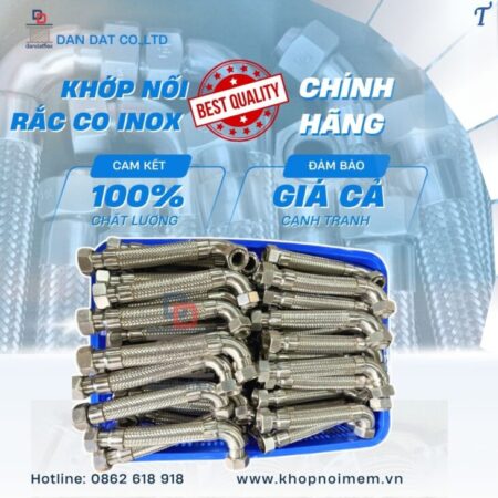 Khớp nối mềm inox 304/ Khớp nối mềm nối bích/ Khớp nối giảm chấn inox/ Khớp nối kim loại nối ren