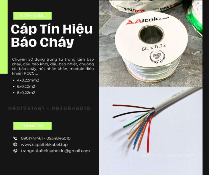 Cáp Tín Hiệu Báo Cháy Altek Kabel 4×0.22/6×0.22/8×0.22