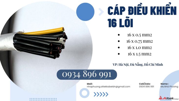 Cáp Tín Hiệu 16 Lõi Không Chống Nhiễu Khánh Hòa, Bình Định Gia Lai