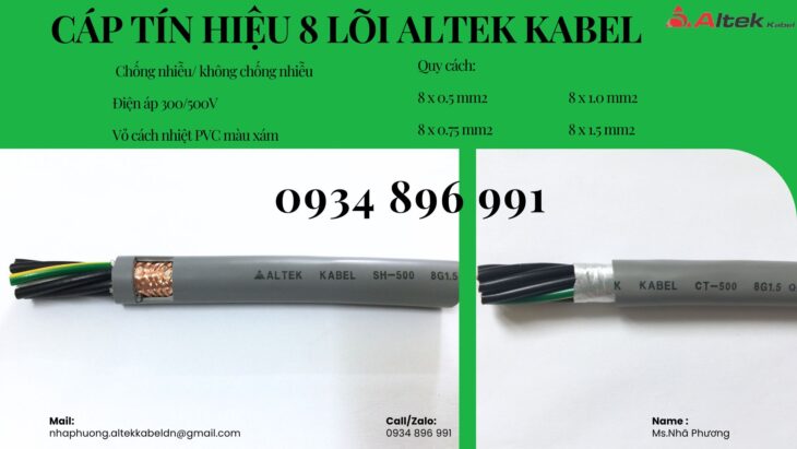 Cáp Điều Khiển 8×0.75 Mm2 Thanh Hóa, Hải Phòng, Quảng Bình