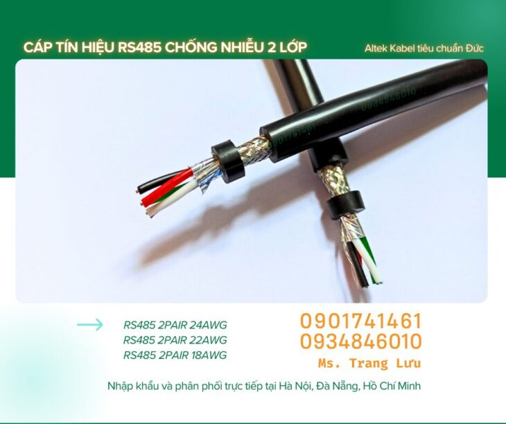 Cáp tín hiệu âm thanh chống nhiễu rs485 2 Pair 18awg/22awg/24awg