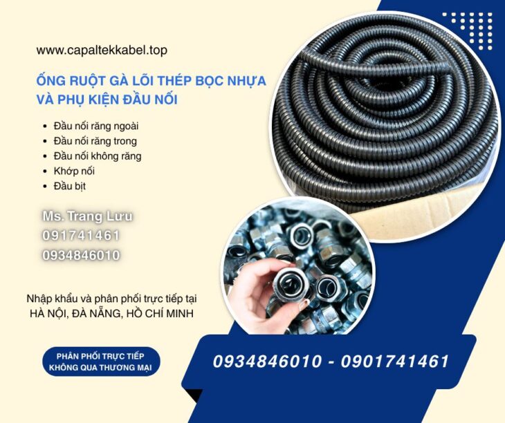 Ống ruột gà lõi thép phi 16, 20, 25, 32, 40, 45, 63, 75, 90, 114