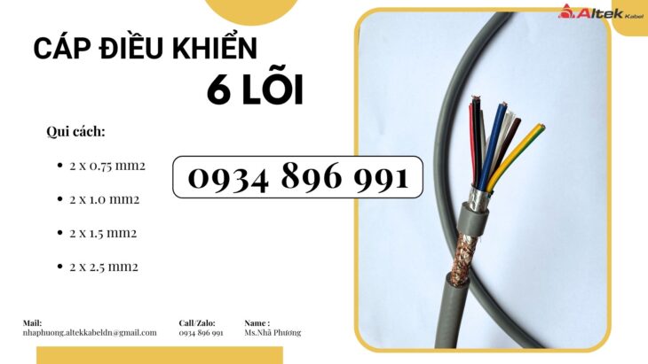 Cáp Điều Khiển 6 Lõi Sh-500 Giao Ngay Quảng Nam, Quảng Bình, Quảng Ngãi.
