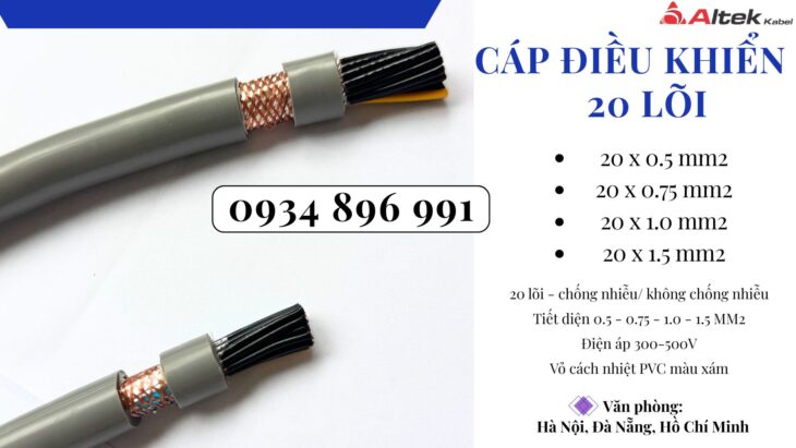 Cáp Tín Hiệu 20x 0.5 Mm2 Chống Nhiễu Đà Nẵng, Hà Nội, Hồ Chí Minh