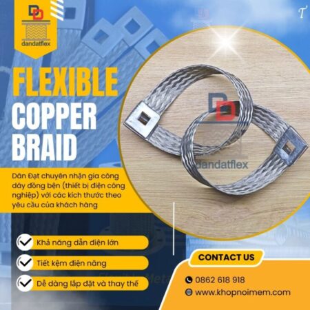 Dây đồng bện tiếp địa/ Dây đồng bện mạ thiếc tiếp địa tủ bảng điện/ Dây đồng bện tiếp địa mặt bích