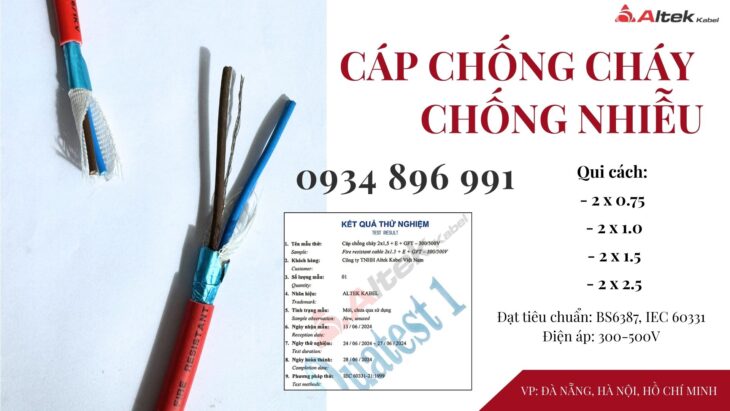 Dây Điện Chống Cháy Chống Nhiễu 2×1.0 Bình Dương, Quảng Nam, Quảng Ngãi.