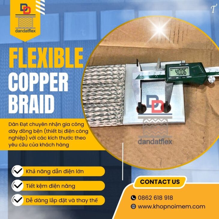 Dây đồng bện tiếp địa/ Dây đồng bện mạ thiếc tiếp địa tủ bảng điện/ Dây đồng bện tiếp địa mặt bích