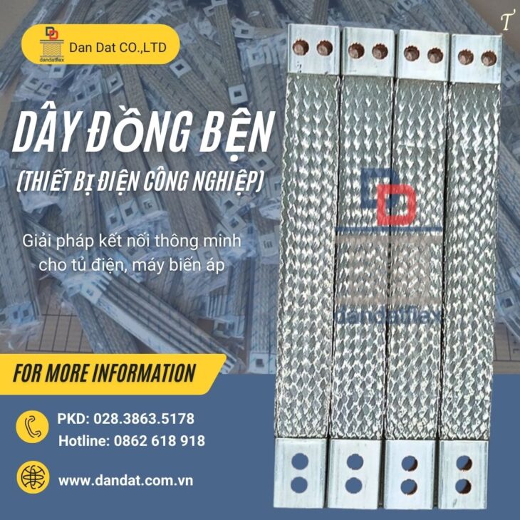 Dây đồng bện tiếp địa/ Dây đồng bện mạ thiếc tiếp địa tủ bảng điện/ Dây đồng bện tiếp địa mặt bích