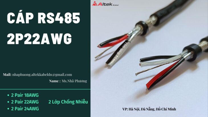 CÁP TÍN HIỆU RS485 2 PAIR 18 AWG CẦN THƠ, LONG AN, VŨNG TÀU