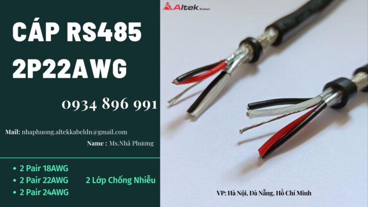 CÁP TÍN HIỆU RS485 2 PAIR 18 AWG CẦN THƠ, LONG AN, VŨNG TÀU