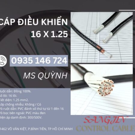 Cáp điều khiển, tín hiệu 16×0.5, 16×0.75, 16×1.25 Sangjin Sài Gòn, Hồ Chí Minh Cáp điều khiển, tín hiệu 16×0.5, 16×0.75, 16×1.25 Sangjin Sài Gòn, Hồ Chí Minh