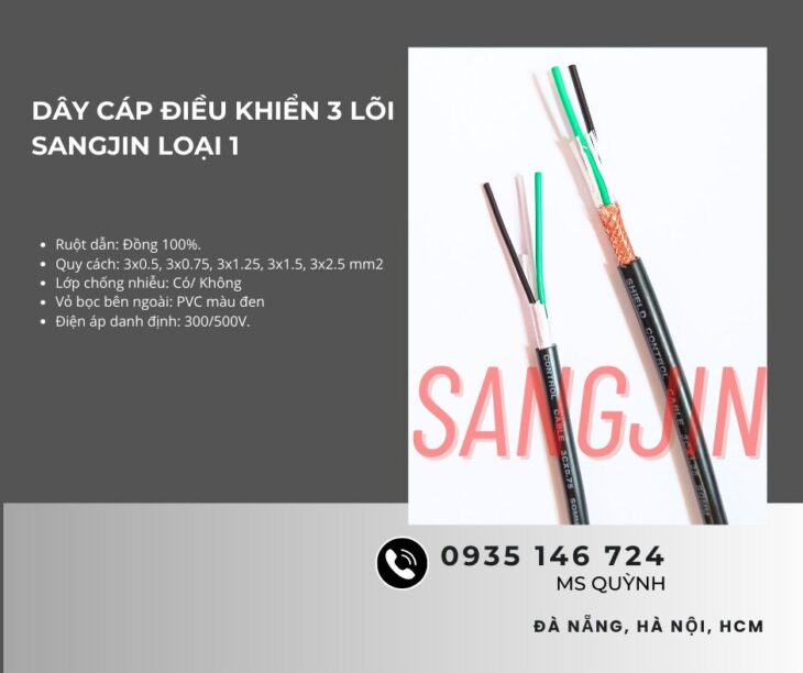 Cáp sangjing 3×0.5, 3×0.75, 3×1.25, 3×1.5, 3×2.5 Sài Gòn