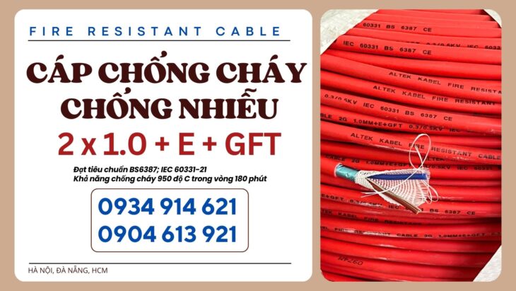 Cáp Chống Cháy Chống Nhiễu 2×1.5+E+GFT Altek Kabel