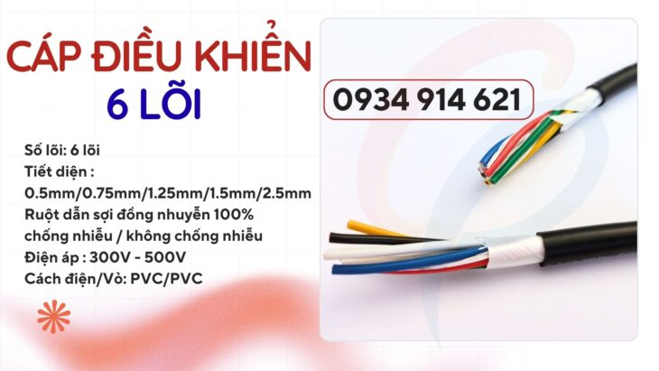Cáp điều khiển 6 lõi Sangjin 6×0.5/6×0.75/6×1.25/6×1.5 – phân phối TP HCM Cáp điều khiển 6 lõi Sangjin 6×0.5/6×0.75/6×1.25/6×1.5 – phân phối TP HCM