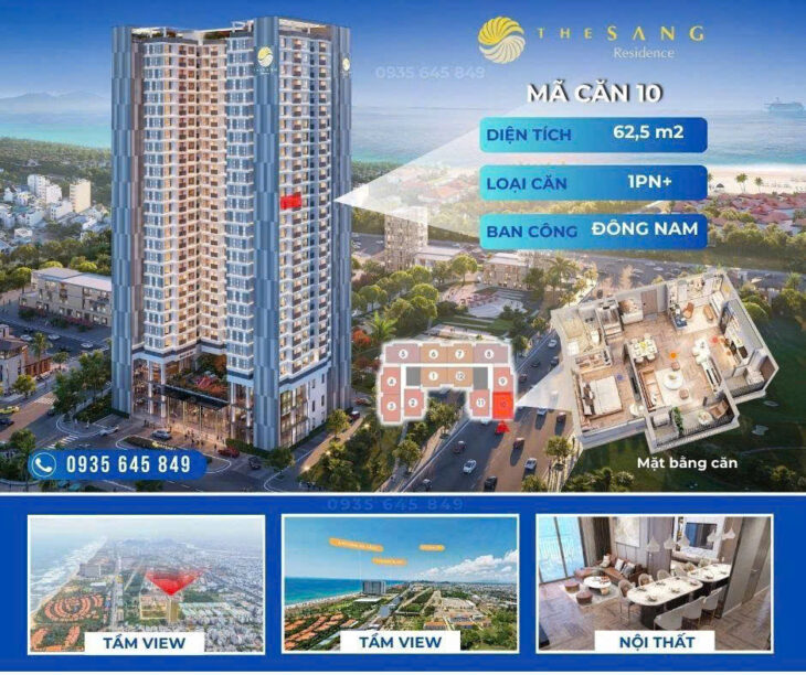 BÁN CĂN HỘ 1PN + ĐỘC QUYỀN TẠI THE SANG RESIDENCE – CƠ HỘI SỞ HỮU LÂU DÀI TẠI TÂM ĐIỂM DU LỊCH ĐÀ