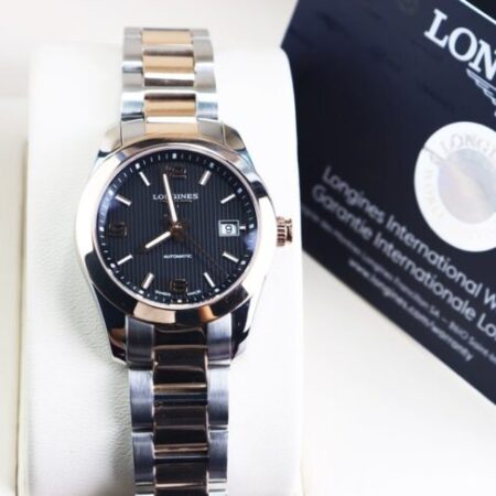 ĐH Nữ : Longines Conquest Classic Automatic Niềng & Dây Vàng Hồng 18K Fullbox…