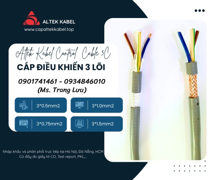 Cáp điều khiển Altek Kabel 3×0.5/3×0.75/3×1.0/3×1.5