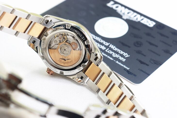 ĐH Nữ : Longines Conquest Classic Automatic Niềng & Dây Vàng Hồng 18K Fullbox…