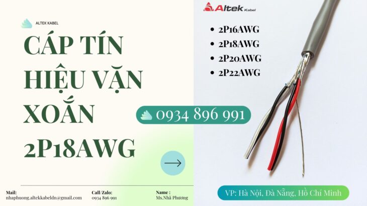 Cáp tín hiệu vặn xoắn 2 Pair 18 AWG – Phân phối Khánh Hòa, Phú Yên, Ninh Thuận Cáp tín hiệu vặn xoắn 2 Pair 18 AWG – Phân phối Khánh Hòa, Phú Yên, Ninh Thuận