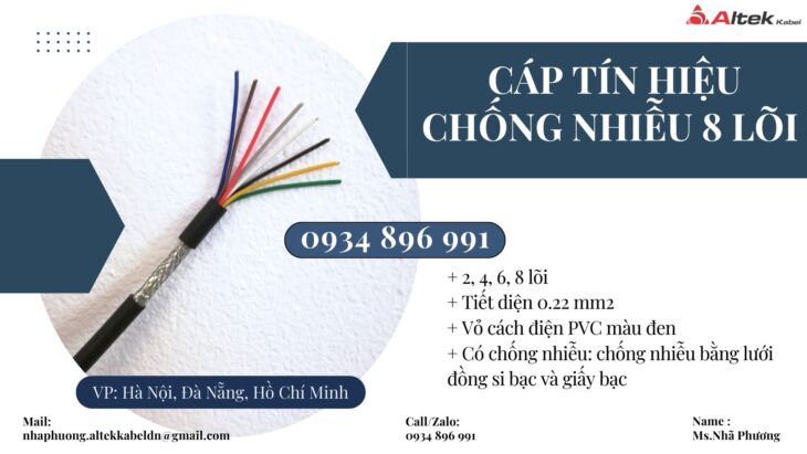 Cáp Chống Nhiễu 8X0.22 Mm2 Khánh Hòa, Bình Dương, Đồng Nai.