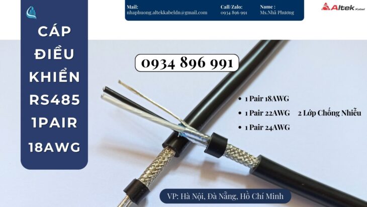 Cáp Tín Hiệu Rs485 1 Pair 18 Awg Quảng Nam, Quảng Ngãi, Quảng Bình.