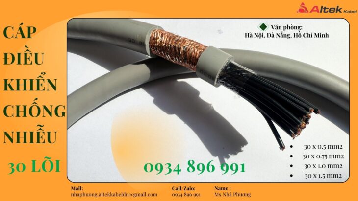 Cáp Điều Khiển Chống Nhiễu 30x 1.0 Mm2 Có Sẵn Hà Tĩnh, Thanh Hóa, Nghệ An Cáp Điều Khiển Chống Nhiễu 30x 1.0 Mm2 Có Sẵn Hà Tĩnh, Thanh Hóa, Nghệ An